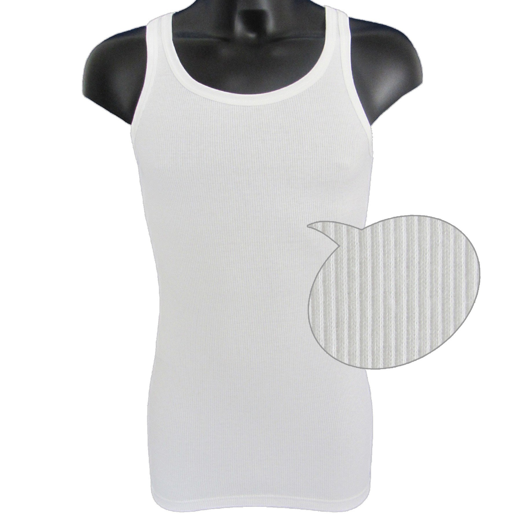 HERMKO 3018 Confezione da 5 Canottiere da Uomo Classic a Costine Doppie in Cotone Biologico