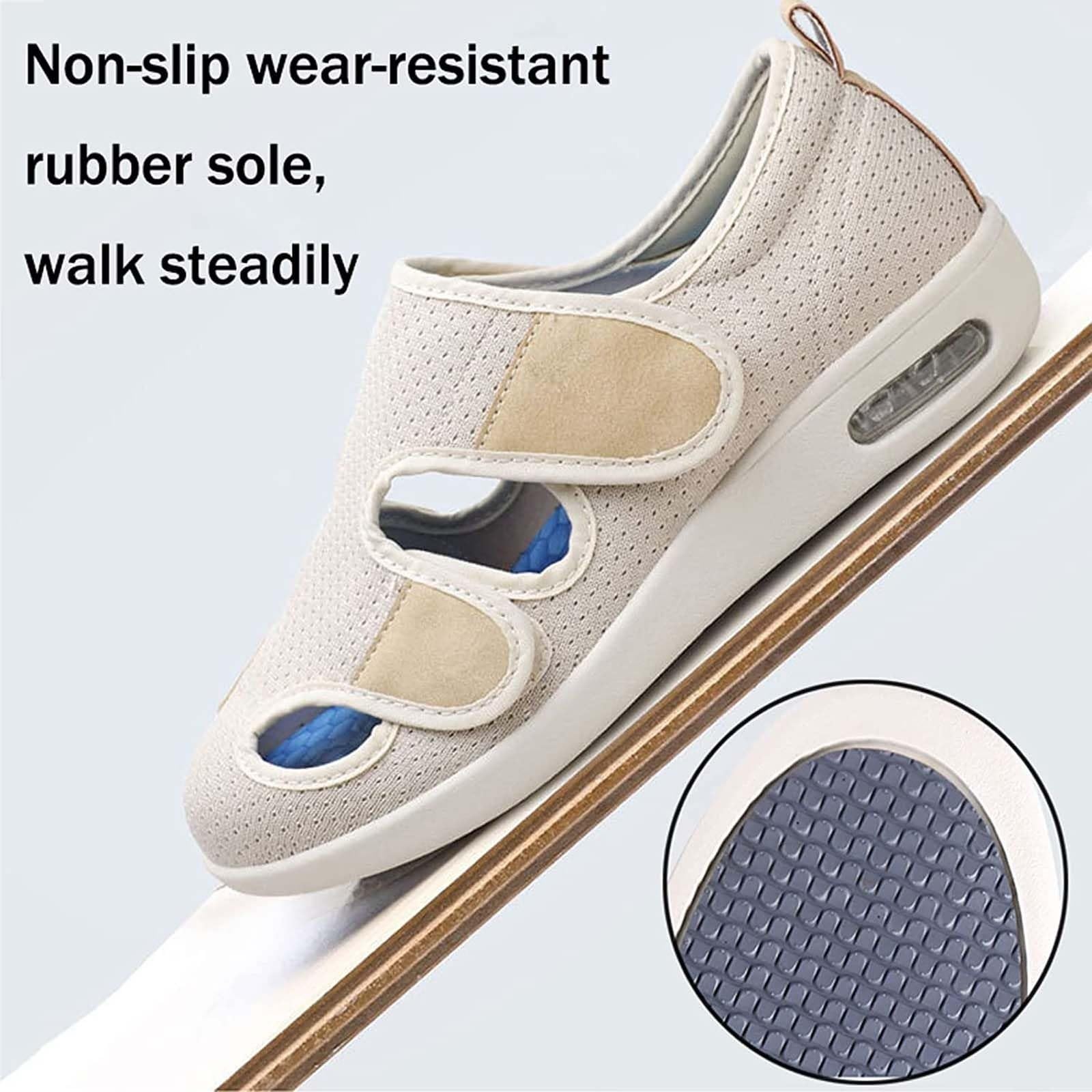 Buty dla diabetyków, buty o bardzo szerokiej szerokości Kobiety Mężczyźni, buty medyczne na opuchnięte stopy, ortopedyczne buty dla diabetyków z pianką zapamiętującą kształt Regulowane buty do chodzen