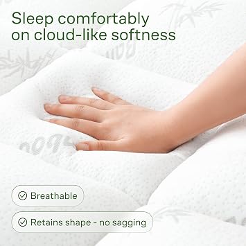 Extra-Thick Twin XL Size Mattress Topper - Ultra Plush & Soft Viscose Derived from Bamboo Mattress Pad, Naturally Cooling & Perfect for Full Body Support, White