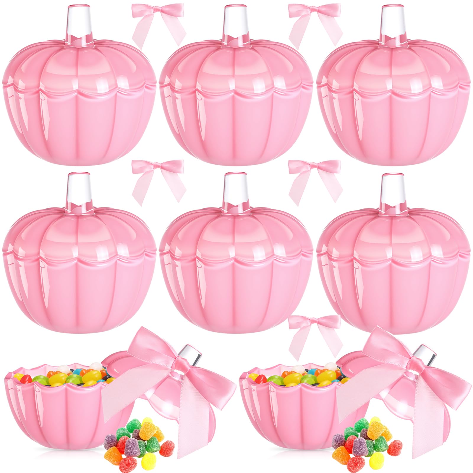 Pots à bonbons citrouille en verre, lot de 8 bocaux de fête pour cadeaux d'automne