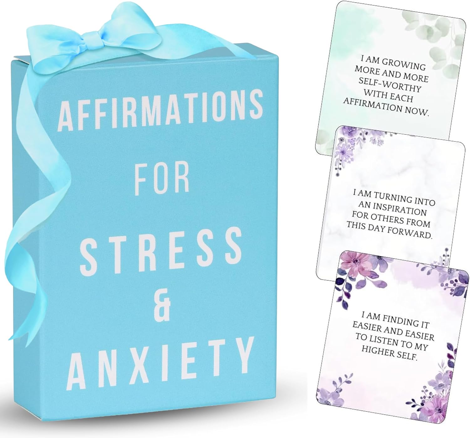 Isaac Liev Affirmation Cards for Stress & Anxiety Relief – 50 Daily Positive Daily Affirmations Notes & Quotes for Inner Peace, Peaceful & Calm Mind-Mental Health Support- Self-Love -Self-Care
