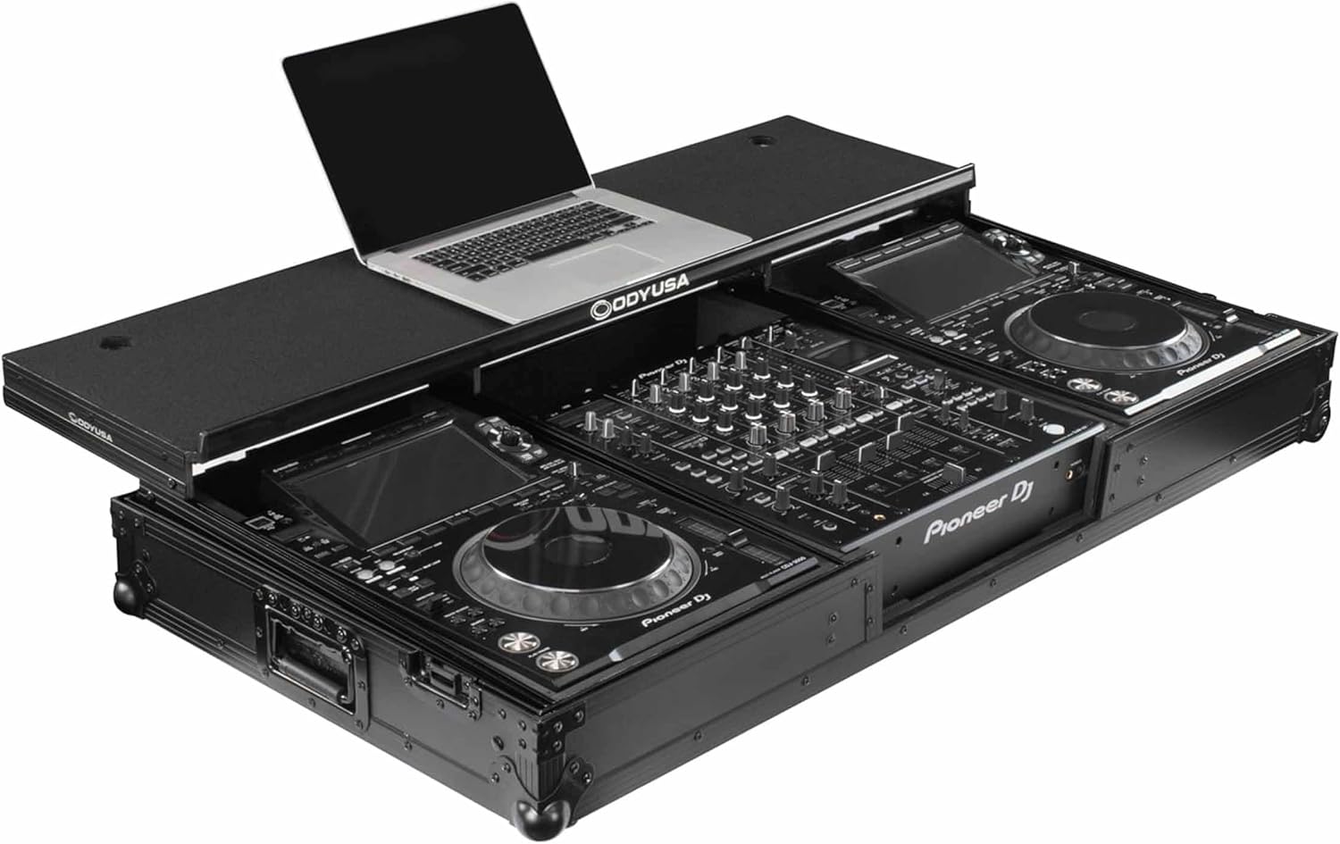 Odyssey Glide Style Black Label DJ Coffin Flight Case with Wheels for DJM-A9 and CDJ-3000 or Similar Size Gear