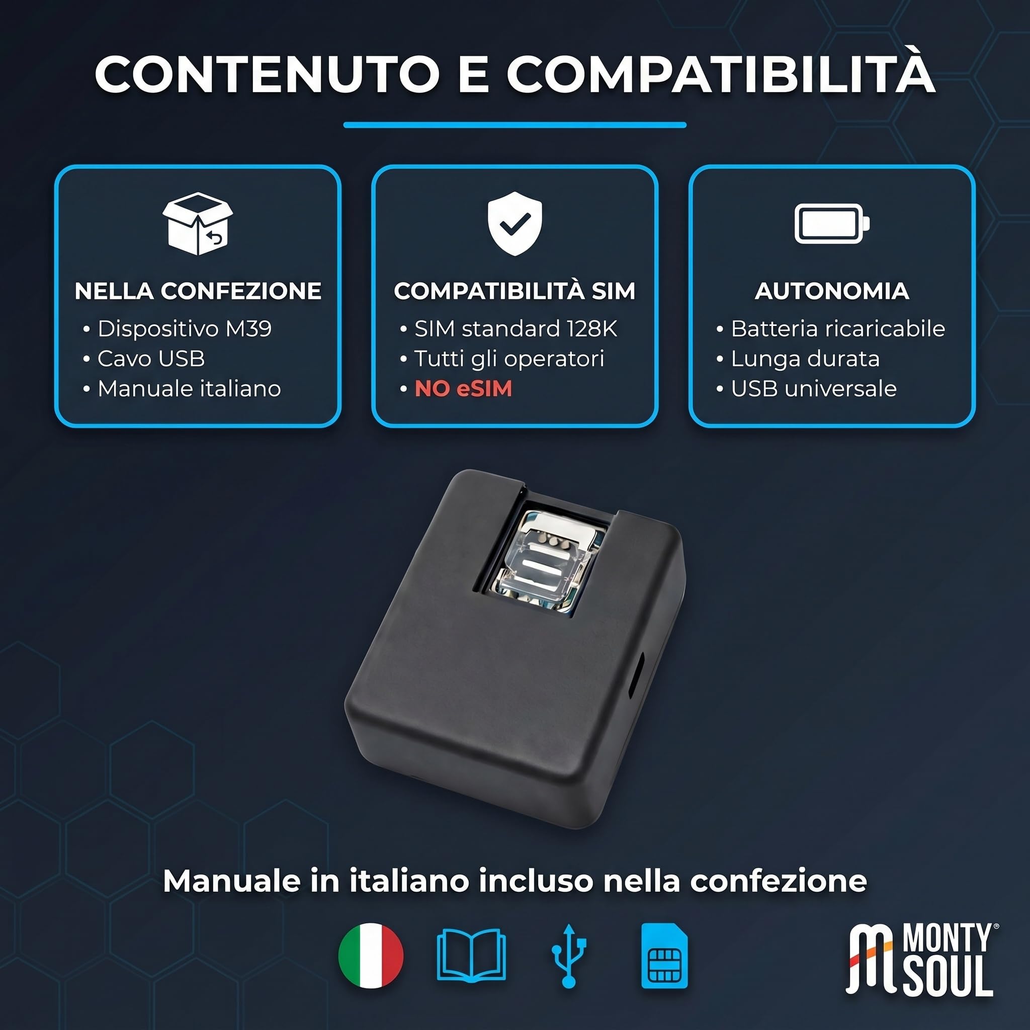 Micro Espion Professionnel avec Carte SIM Standard Compatible avec Bouygues Telecom, Lyca Mobile, Free Mobile, SFR et Les Opérateurs Non Virtuels, Fonctionne avec Le Signal 2G - Pas Un Tracker GPS