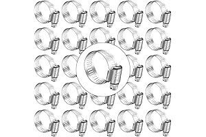 Dianrui 25PCS Hose Clamps 1/4"-1/2" Heavy Duty Worm Drive Fuel Line Clamps