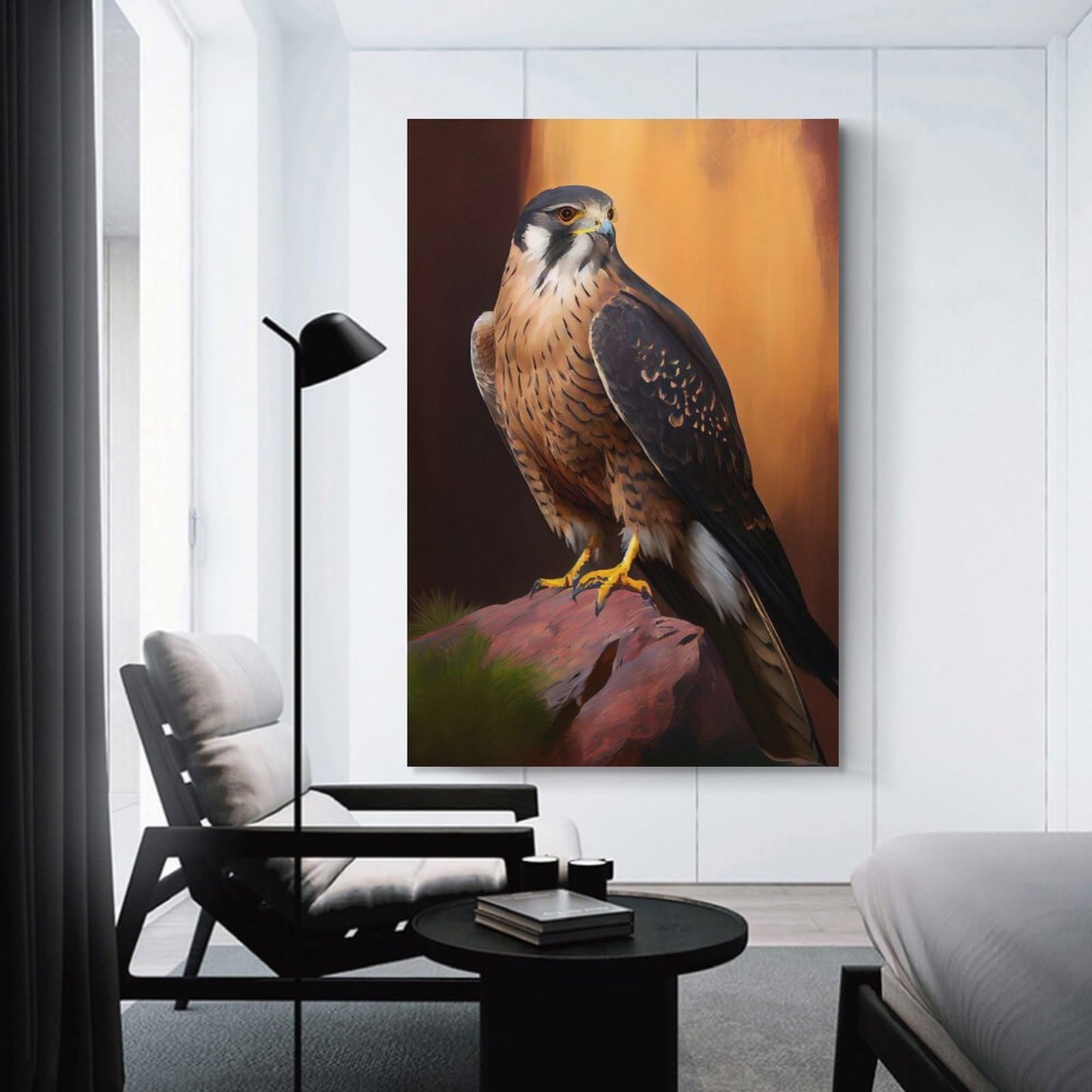 Junmoney Unframe-Style-22-1 Decorative Wall Artwork Amazonian Falcon Art Print, 08X12inch(20X30cm), For Lounge, Bedroom Or Personal Spaces, Thoughtful Wall Decor For Art Lovers