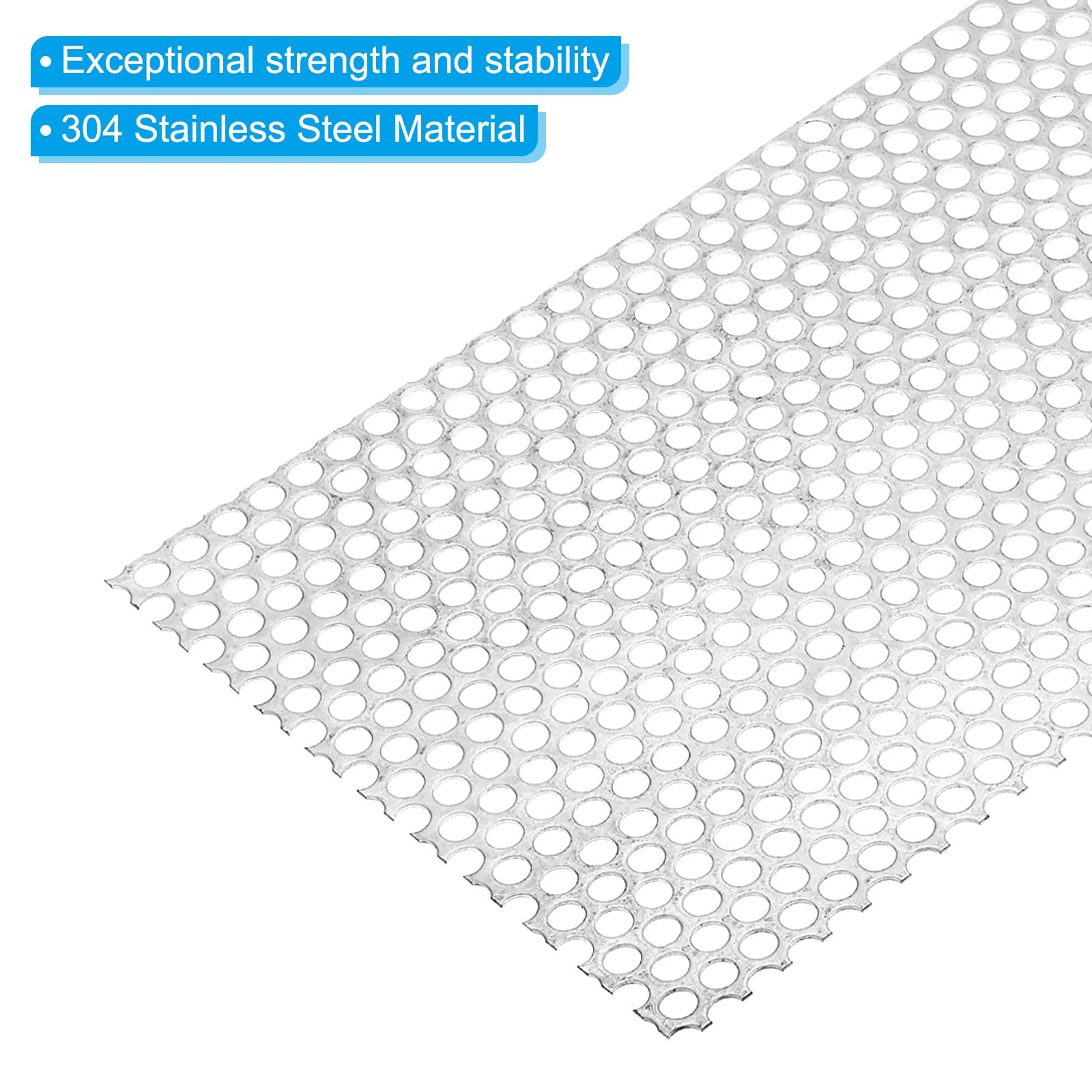 PATIKIL 11.8" x 8" 304 Stainless Steel Perforated Sheet - Image 4