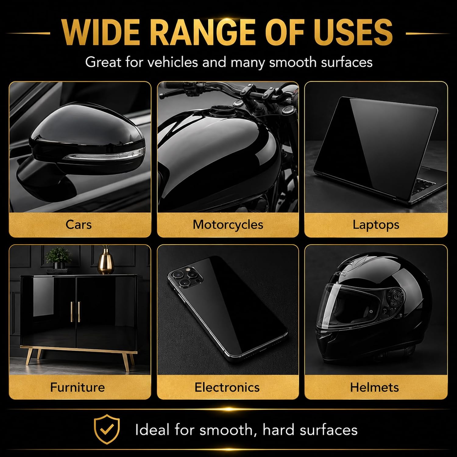 Car Wrap for Body Protection Scratch Resistance Air Release Technology 3 X 5FT Gloss Black Automotive Vinyl Wrap