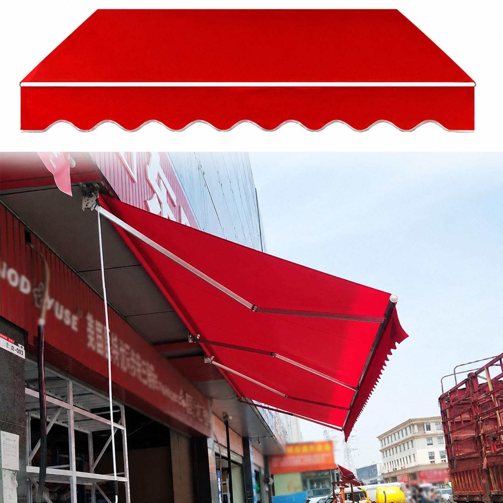 Toile de rechange store banne imperméable pare-soleil terrasse 5x3m
