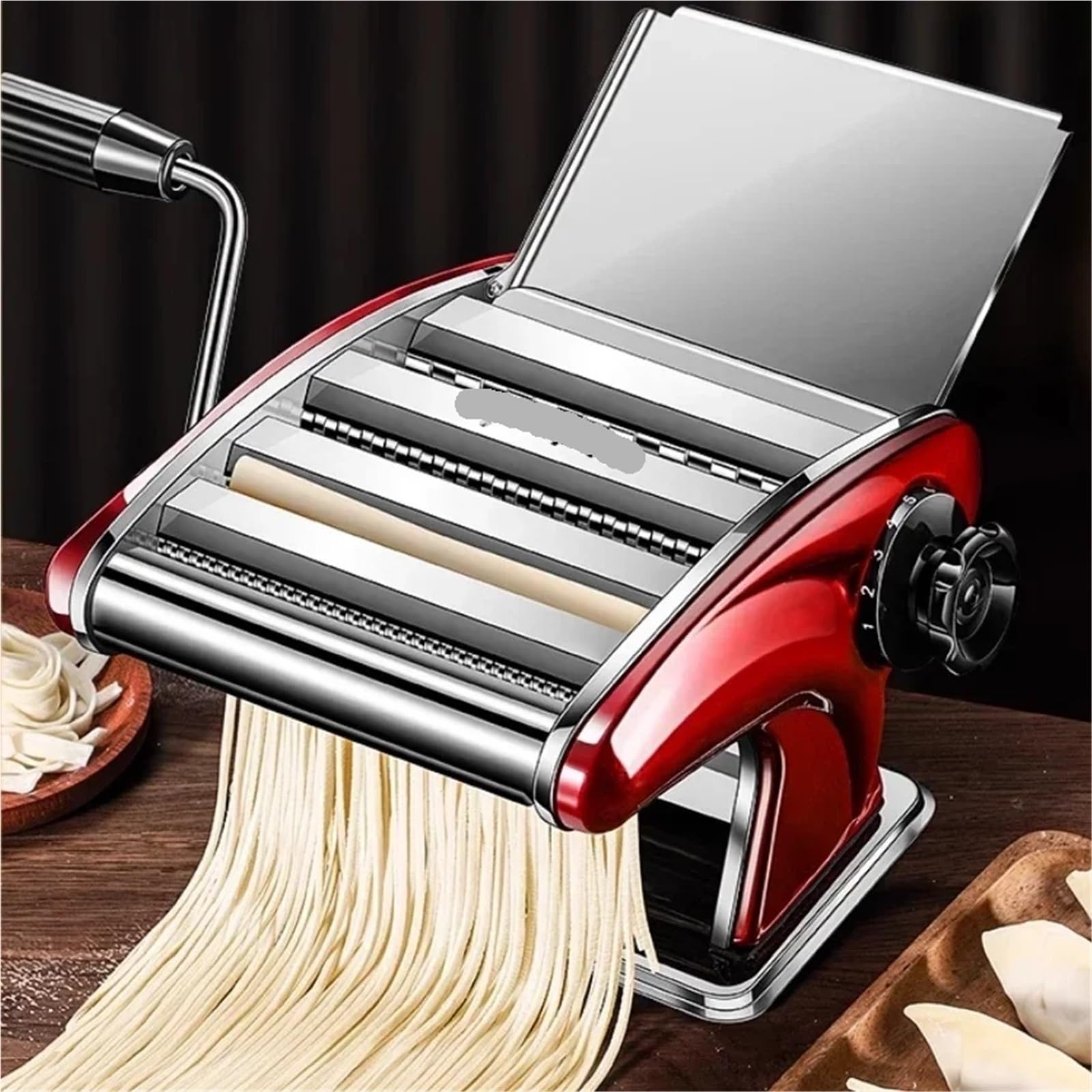 MáQuina De Pasta Manual Prensa manual multifuncional for fideos, pequeña y doméstica - Máquina for hacer Laminadora De Pasta Manual(Silver Two)