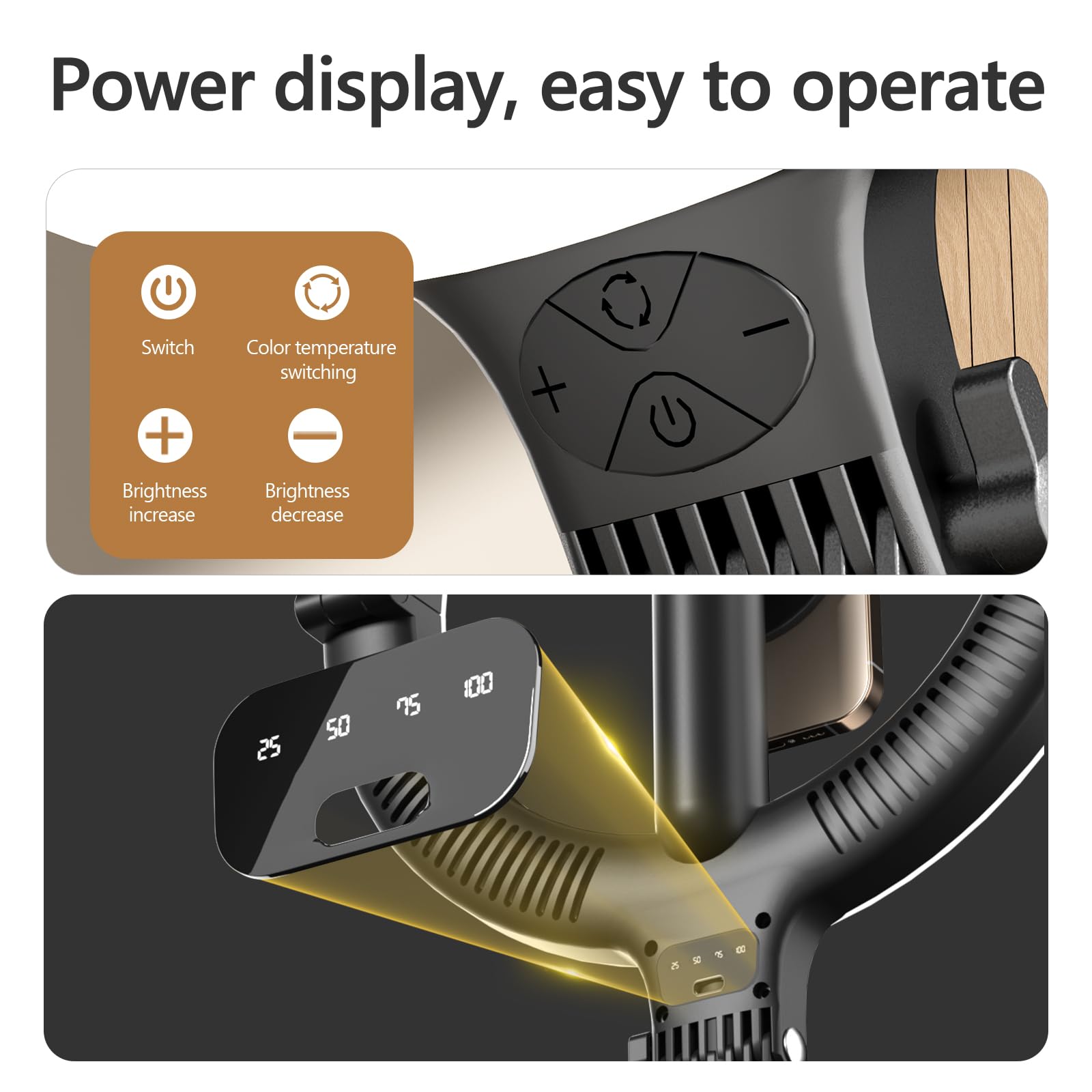 Magnetisches 10" Streaming Ringlicht,Klappbar & 360° Drehbar,10W, 120 LEDs, 5000mAh, Dimmbar Mit Memory,Für Live-Streaming, Selfie, Make-up