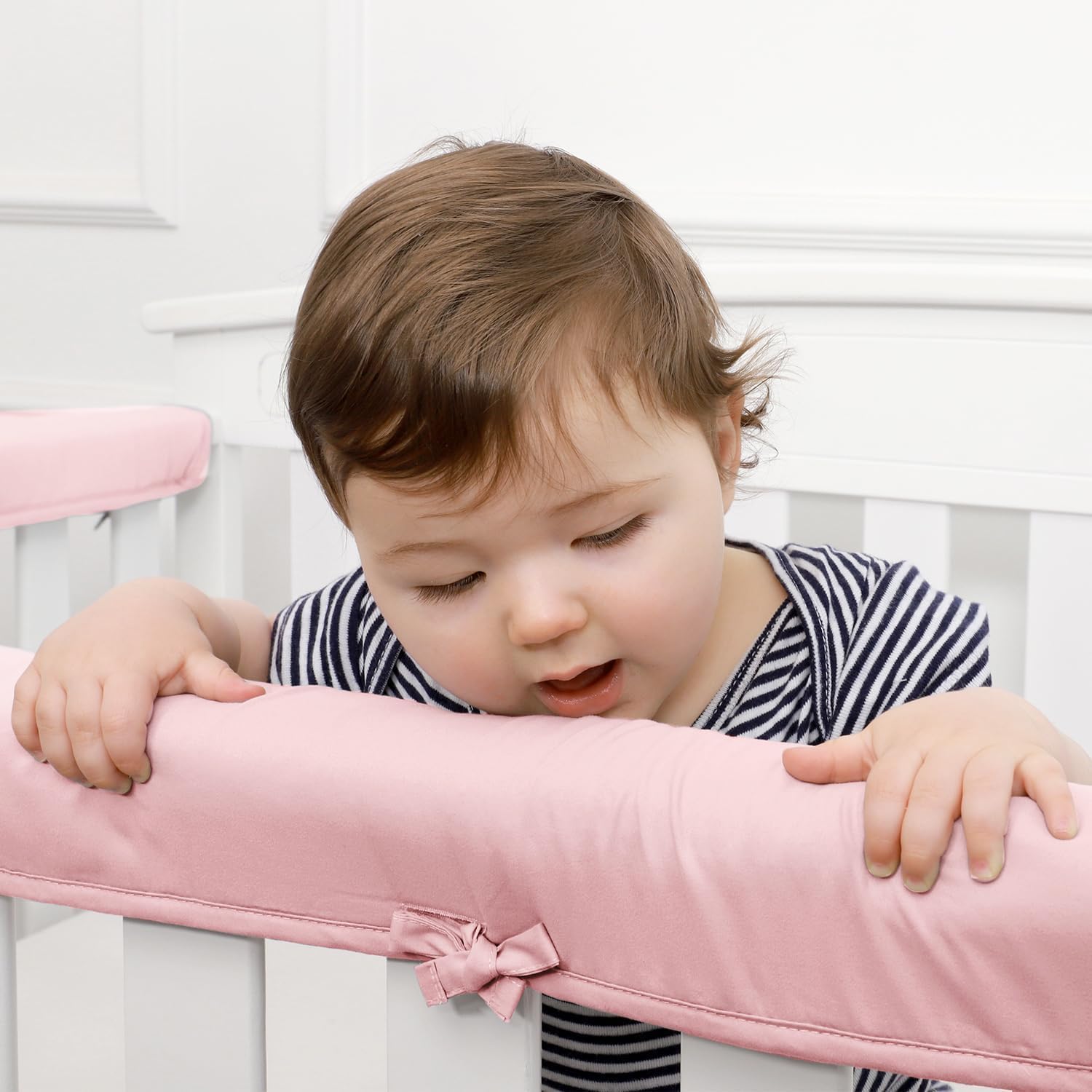 Bed Rail For Toddlers Crib Rail Cover Teething Guard Gray White