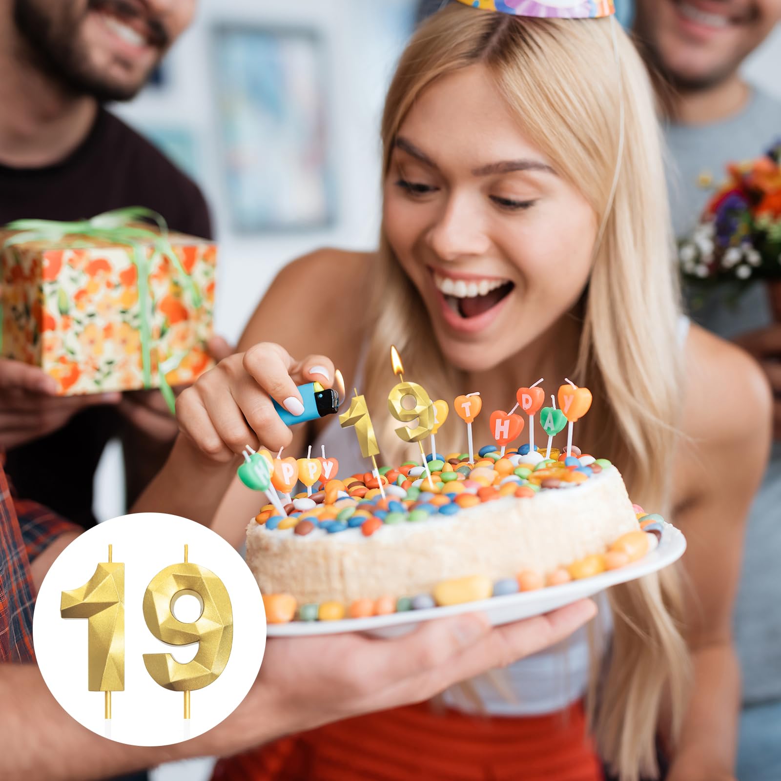 Candele di Compleanno Numero 70, Incoronate da 5cm, Oro, Torta Topping per Ragazzo e Ragazza, Feste Anniversario Decorazioni