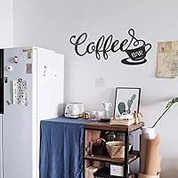 Vista 2 de QQCYLYY Decoración de pared de taza de café, letrero rústico de metal para colgar en la pared, arte de pared de metal para decoración del hogar