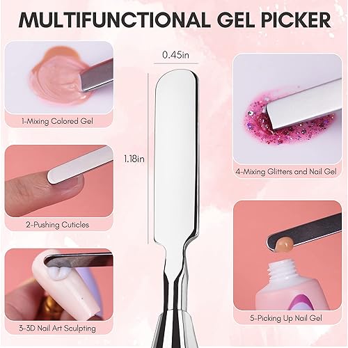 Miniatura 7 de Makartt Kit de herramientas de aplicación de gel de uñas de polietileno solución deslizante cepillo de arte de uñas doble forma contenedor de vidrio