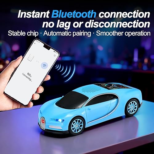 Miniatura 2 de Altavoz Bluetooth de lujo modelo de automóvil deportivo con sonido HD, emparejamiento estéreo TWS, pantalla de visualización, micrófono integrado,