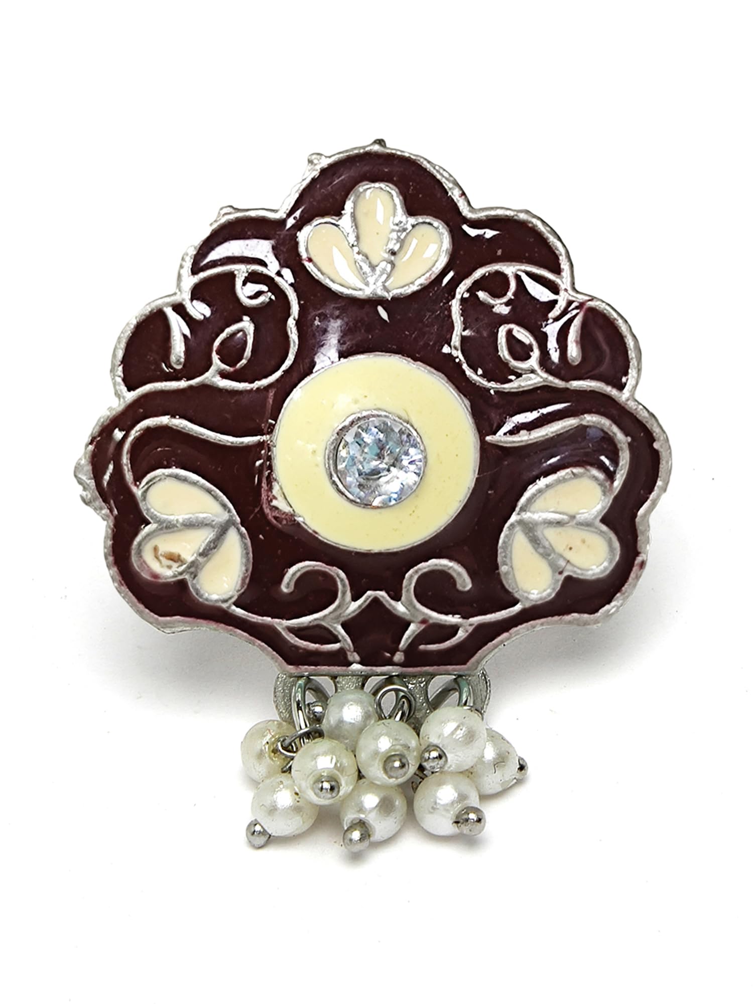 See full amazon price history chart for Karatcart Oxidised Silver Floral Design Brown & Cream Meena Finger Ring for Women Karatcart Oxidised Silver Floral Design Brown & Cream Meena Finger Ring for Women (B0CR44KRFR) Amazon Price History, Amazon Price Tracker