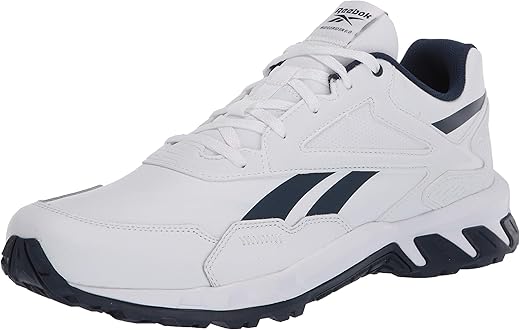 Reebok Men's Ridgerider 5.0 Leather Walking Shoe, White/Collegiate Navy/White, 9 M US