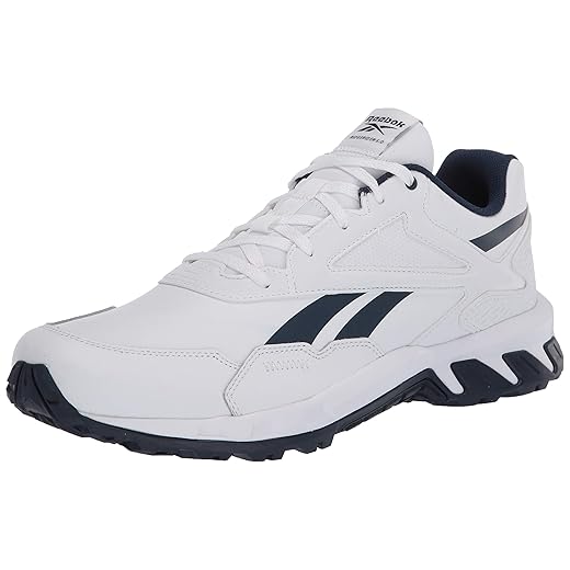 Reebok Men's Ridgerider 5.0 Leather Walking Shoe, White/Collegiate Navy/White, 9 M US