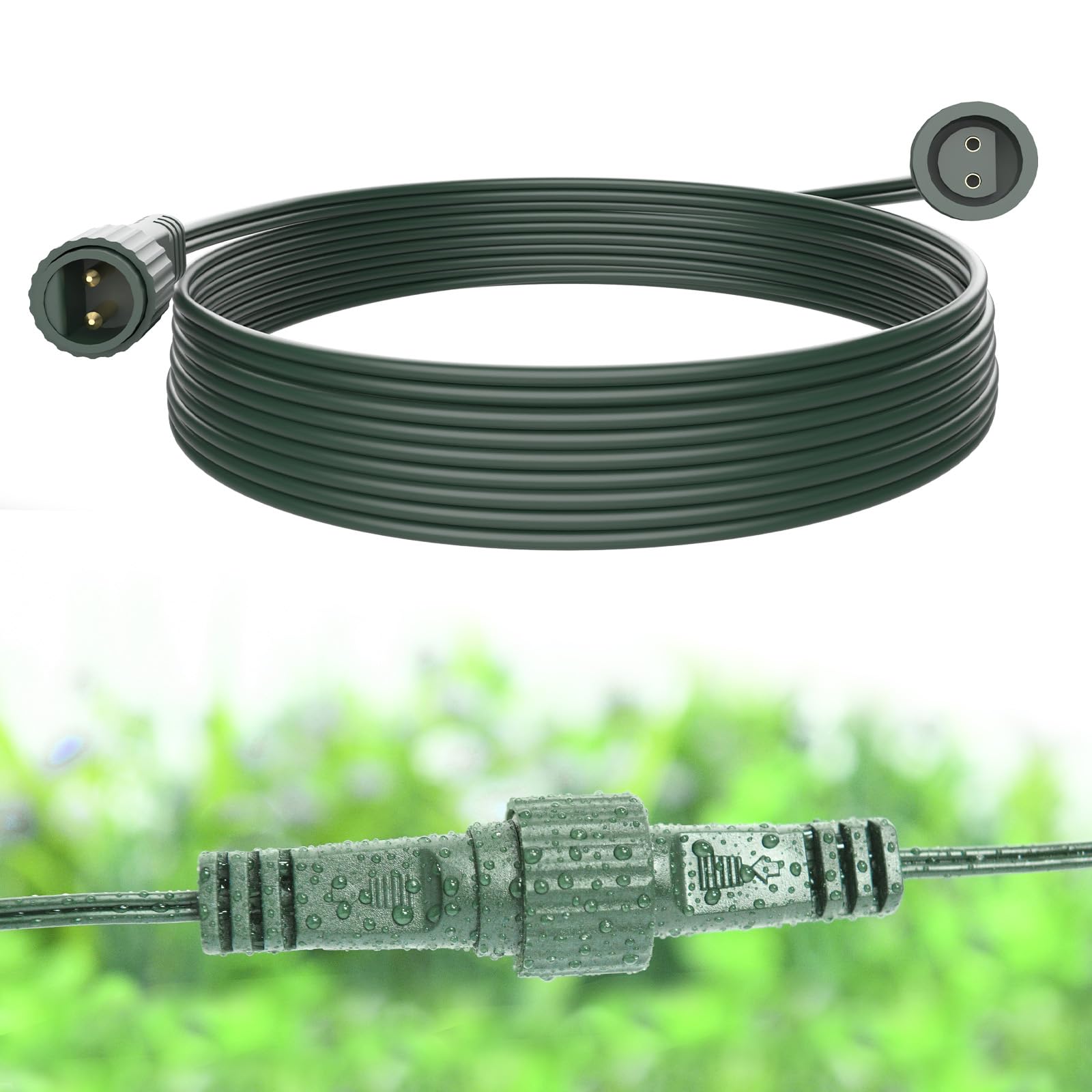 5M/16.4Ft Waterproof Extension Cable 2 Pin Outdoor Extension Lead Cord for G40 Globe / Icicle / Curtain / Net / Solar Fairy Lights