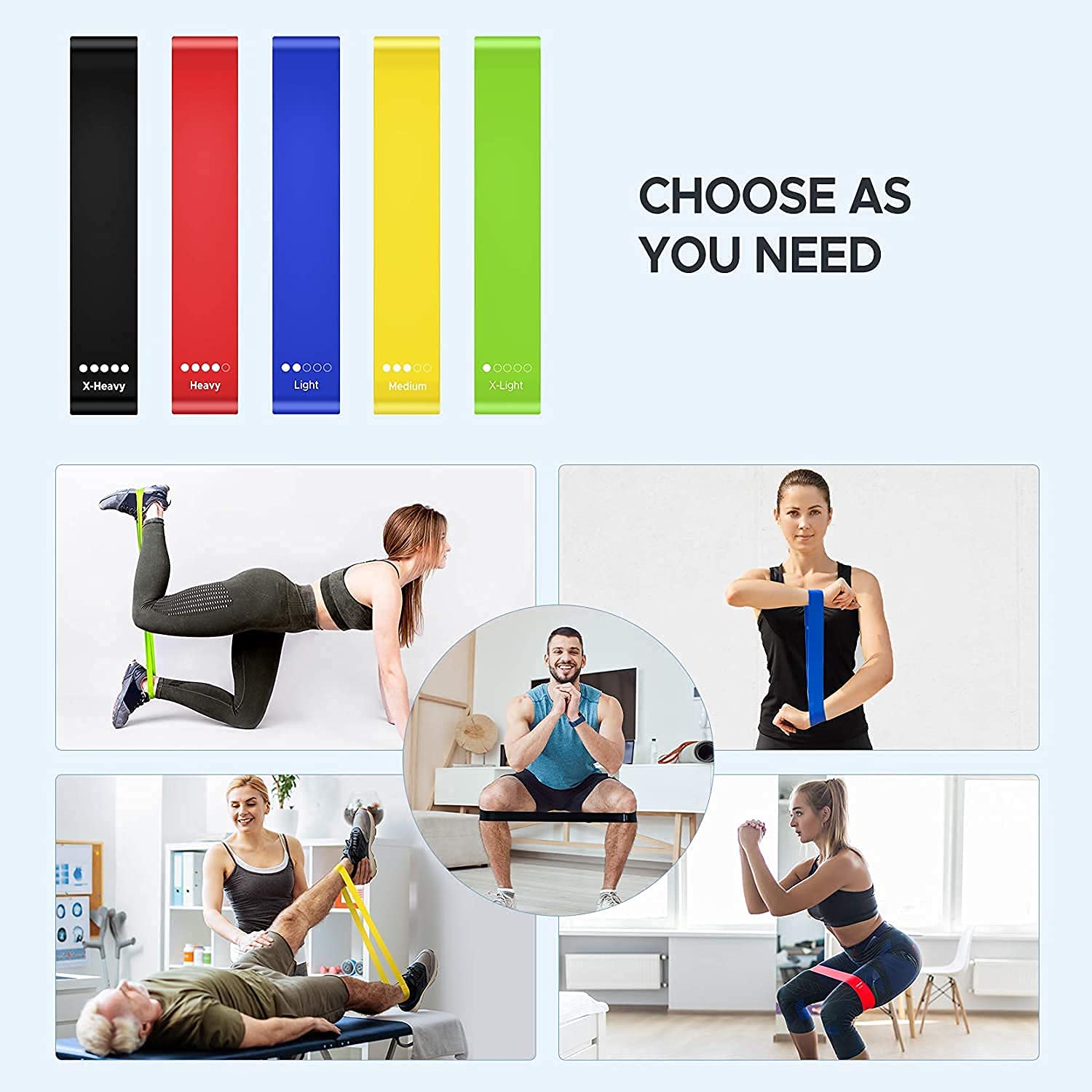 Mobhada Resistance Loop Exercise Bands, Set of 5 1