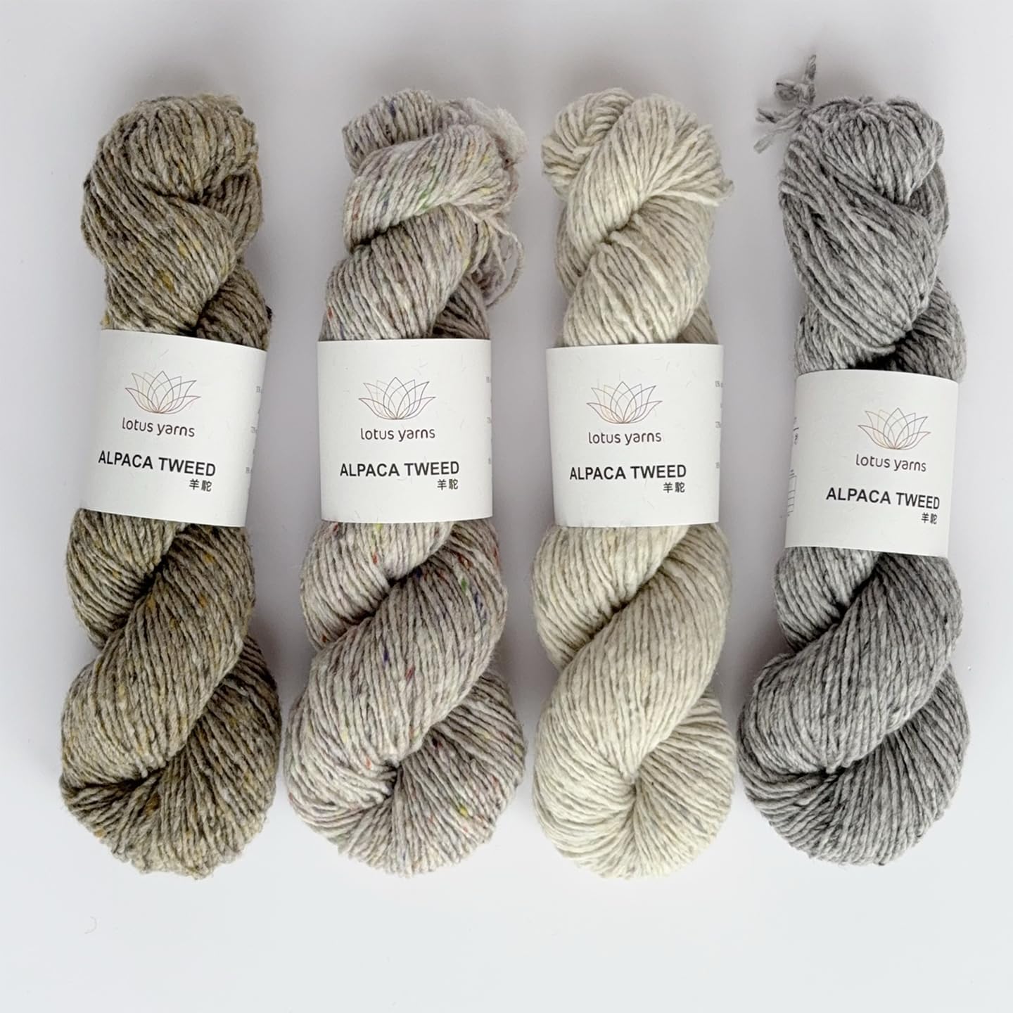 Lotus Alpaca Tweed Unique Yarn, 72% Merino Wool 10% Alpaca 18% Nylon Blended Sport Weight Yarns for Knitting & Crocheting DIY Crafts, Hats, Cardigans, Pullovers, 1 Skein/ 50 Grams, Soft Baby (#22)