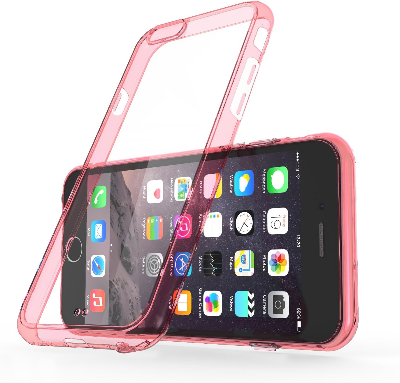 iPhone 6 / 6s Case, CellEver Clear Cushion Shock-Absorbing TPU Bumper Case with Anti-Scratch Clear Back (Satin Pink)