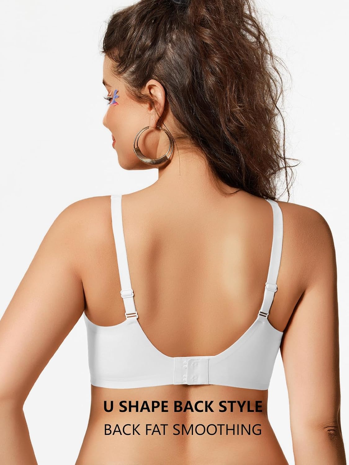 COCOMARTS Jelly Bras for Women No Underwire Seamless Push Up Comfortable Tshirt Everyday Deep V Bra with Support and Lift - Image 5