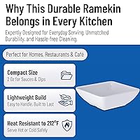 Vista 3 de Carlisle FoodService Products Ramekins Sauce Bowl, Square Bowl for Catering, Kitchen, Restaurant, Plastic, 2 Ounces, White, (Pack of 48)