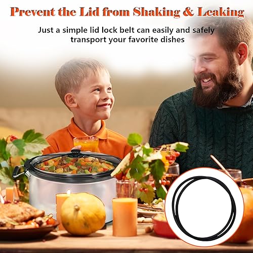 Miniatura 7 de Correa de cierre de tapa negra para olla de cocción lenta Hamilton Beach de 6,7,8 cuartos de galón WHT … Correa de tapa para fijar la tapa de olla