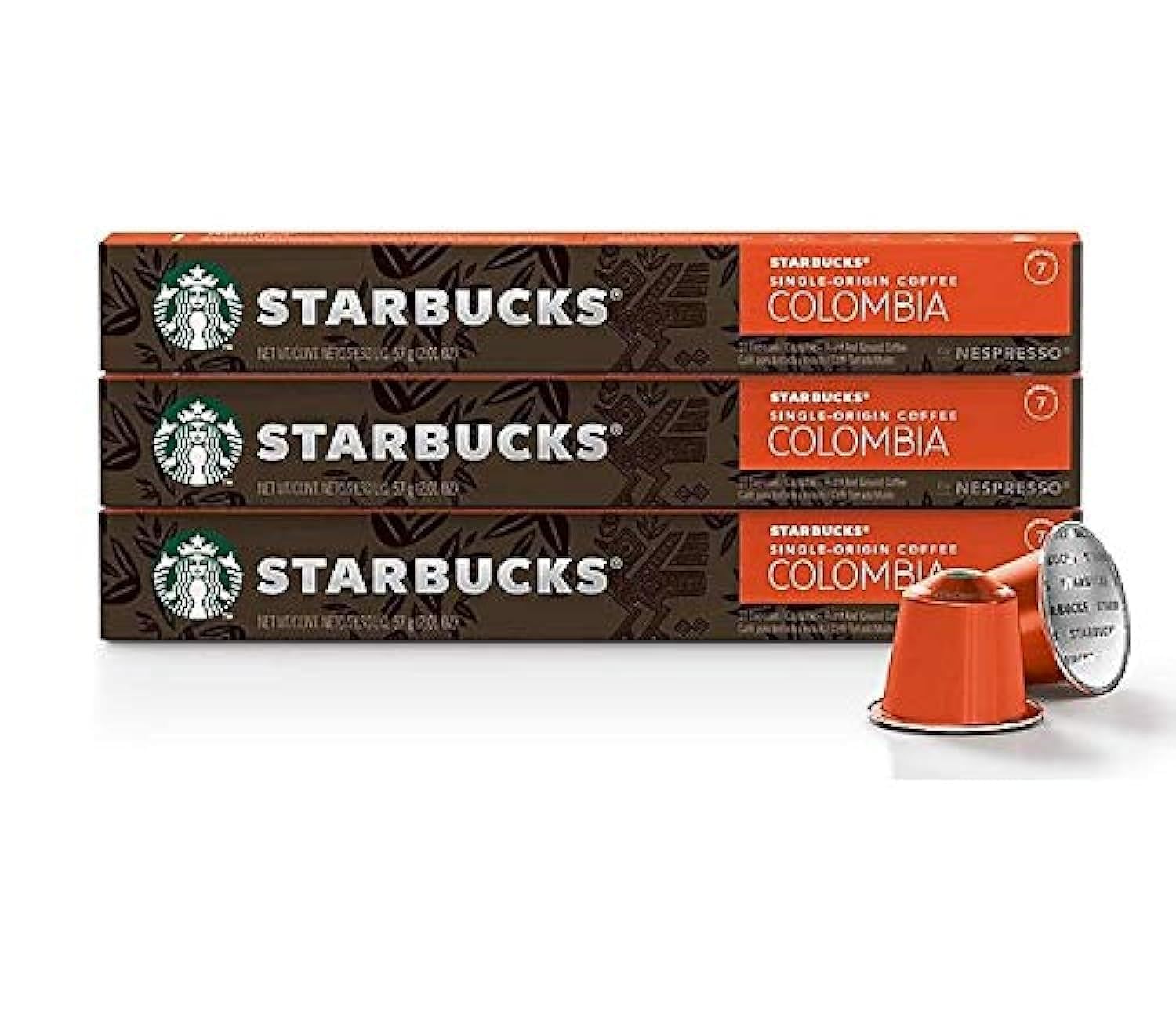Starbucksby Nespresso Coffee Espresso Colombia (Nutty Medium Roast) 30 Pods Capsules 3 Sleeve