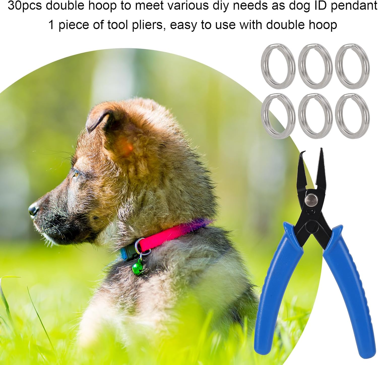 NQEUEPN 30pcs Mini Split Rings & Split Ring Plier Tool for Jewelry Making