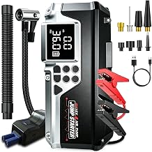 G3 Car Jump Starter with Air Compressor, 1000A Peak 12000mAh Portable Battery Booster, 150PSI Tire Inflator, 60W PD Charge, LED Flashlight, for 12V Vehicles Cars SUV Trucks