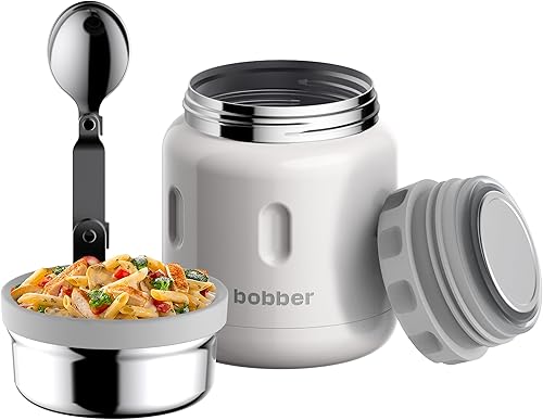 Miniatura 79 de BOBBER Tarro térmico aislado de boca ancha de 24 onzas para sopa y comida caliente, acero inoxidable con cuchara y tazón integrados, mantiene