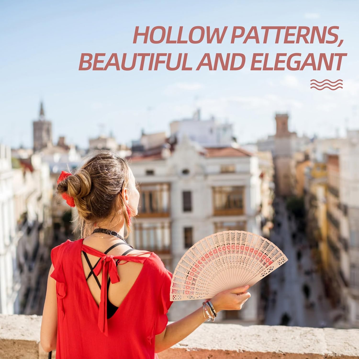 50pcs 8-inch Hollow Sunflower Folding Fans with Mesh Bag, Vintage Handheld Fans for Weddings, Tea Parties, and Stage Shows