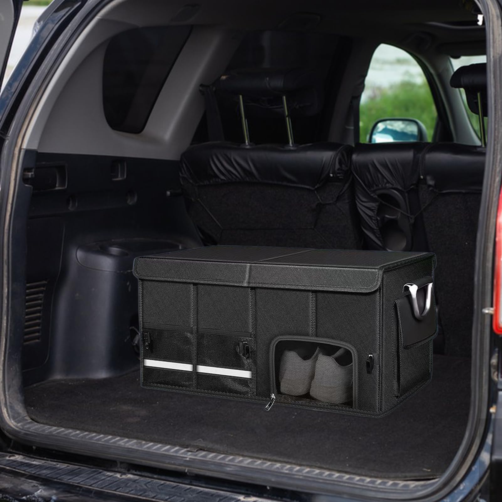 Genérico Organizer Per Bagagliaio,Organizer Pieghevole Per Bagagli Grande Capacità | Accessorio Impermeabile Per Viaggi Shopping E Strada - Auto Furgone Berlina RV Viaggio Strada Uomini Donne
