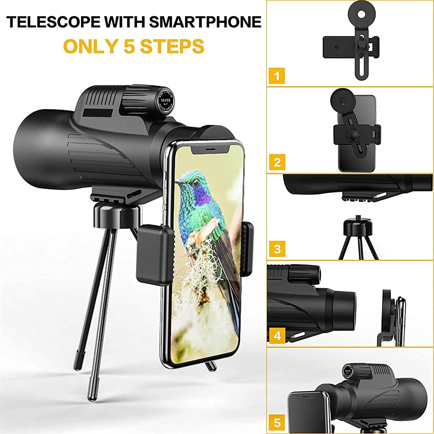 - Jumelles Haute Puissance 12 x 50 pour l'observation des Oiseaux, étanches HD avec trépied, idéales pour la Chasse, Le Camping, Les Voyages et la Nature