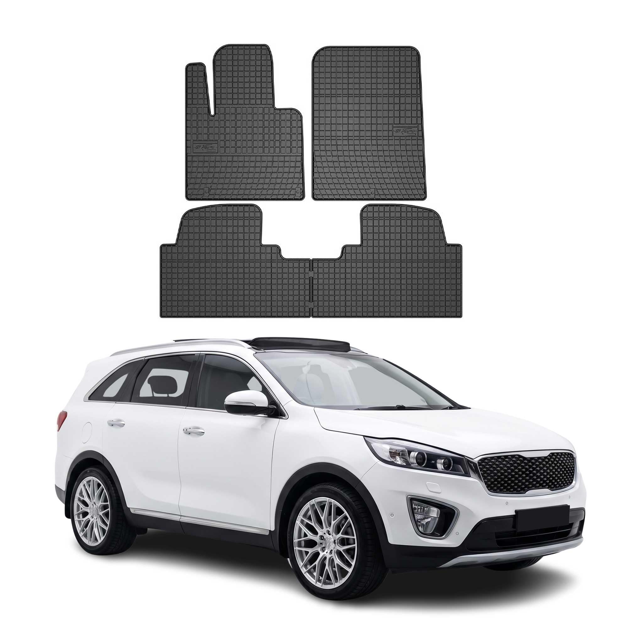 OMAC Fußmatten für Hyundai Santa Fe 2015-2018 Gummi 4X Schwarz