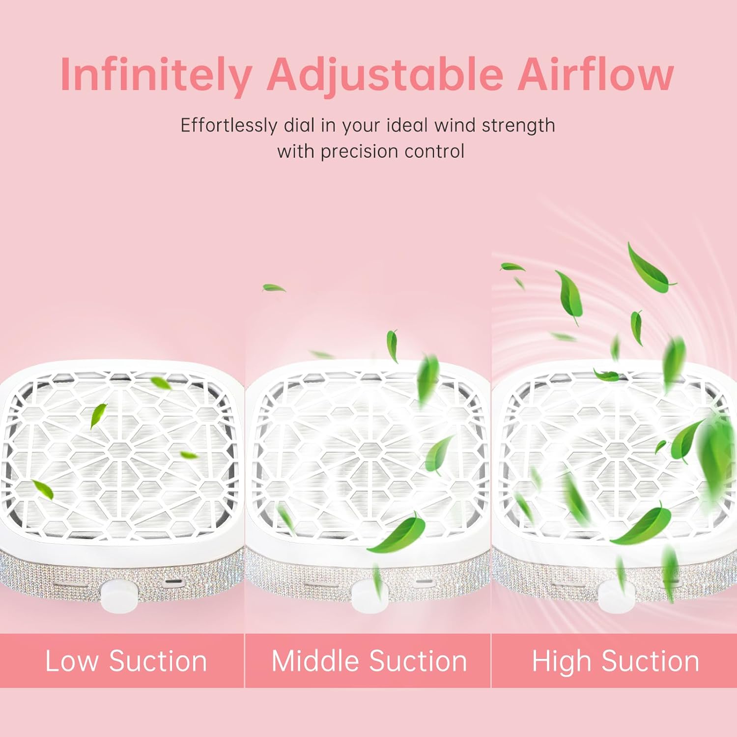 Nail Dust Collector, Rechargable Dust Collector Nail Tech, Compact Powerful 6000RPM Nail Vacuum Fan & H20 Rechargeable UV LED Nail Lamp