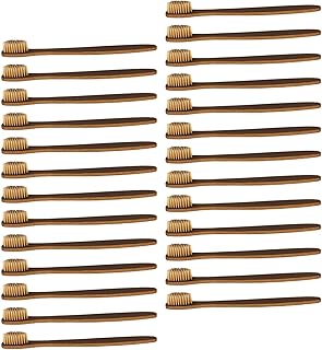 OUNONA 50 Stück Bambus Zahnbürsten mit Weichen Borsten Naturgriff Rutschfest für Empfindliches Zahnfleisch Reise und Familienzahnbürste