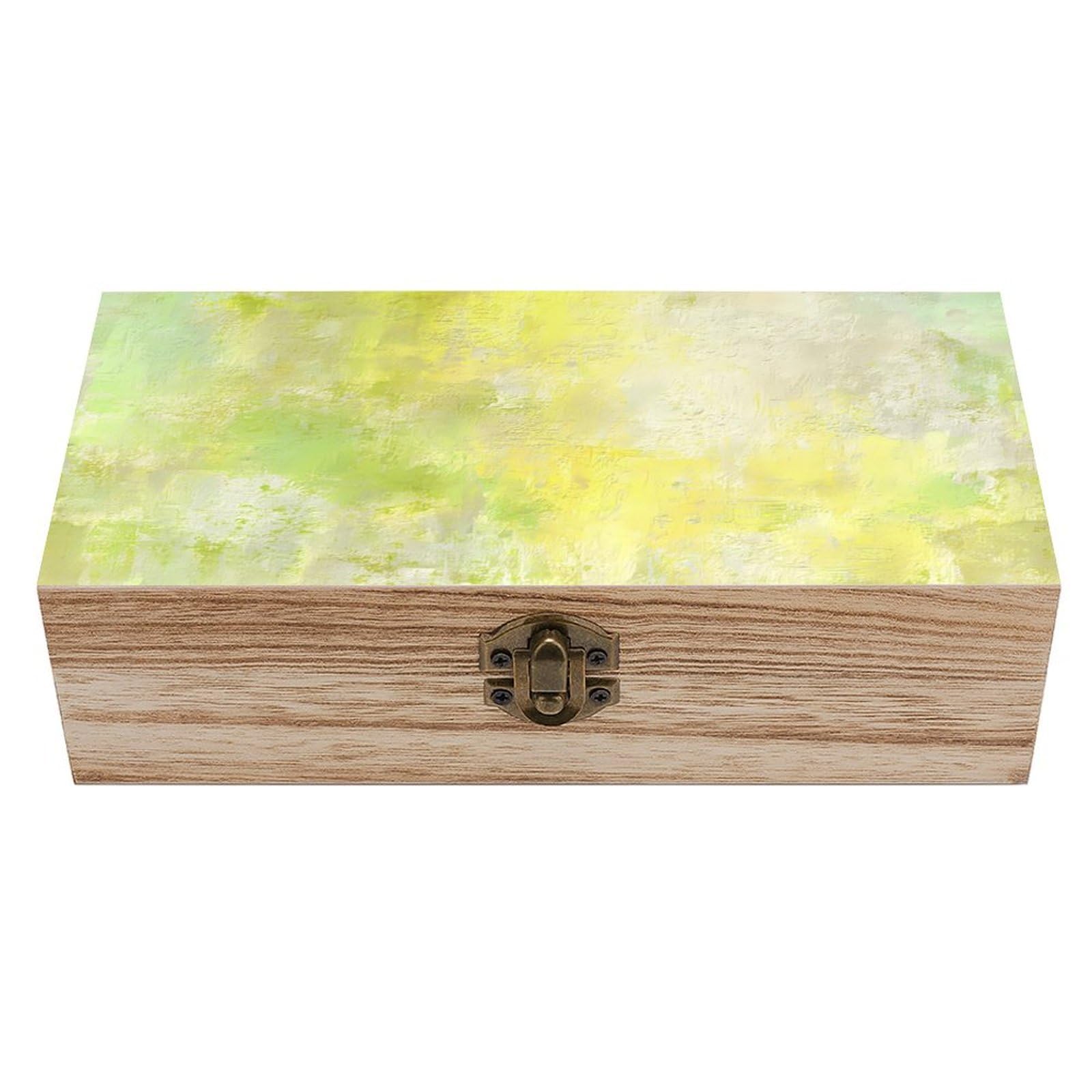 HLBSDM Pistachio Green Wooden Storage Box Craft Memory Keepsake Treasure Chest Box Jewelry Organizer
