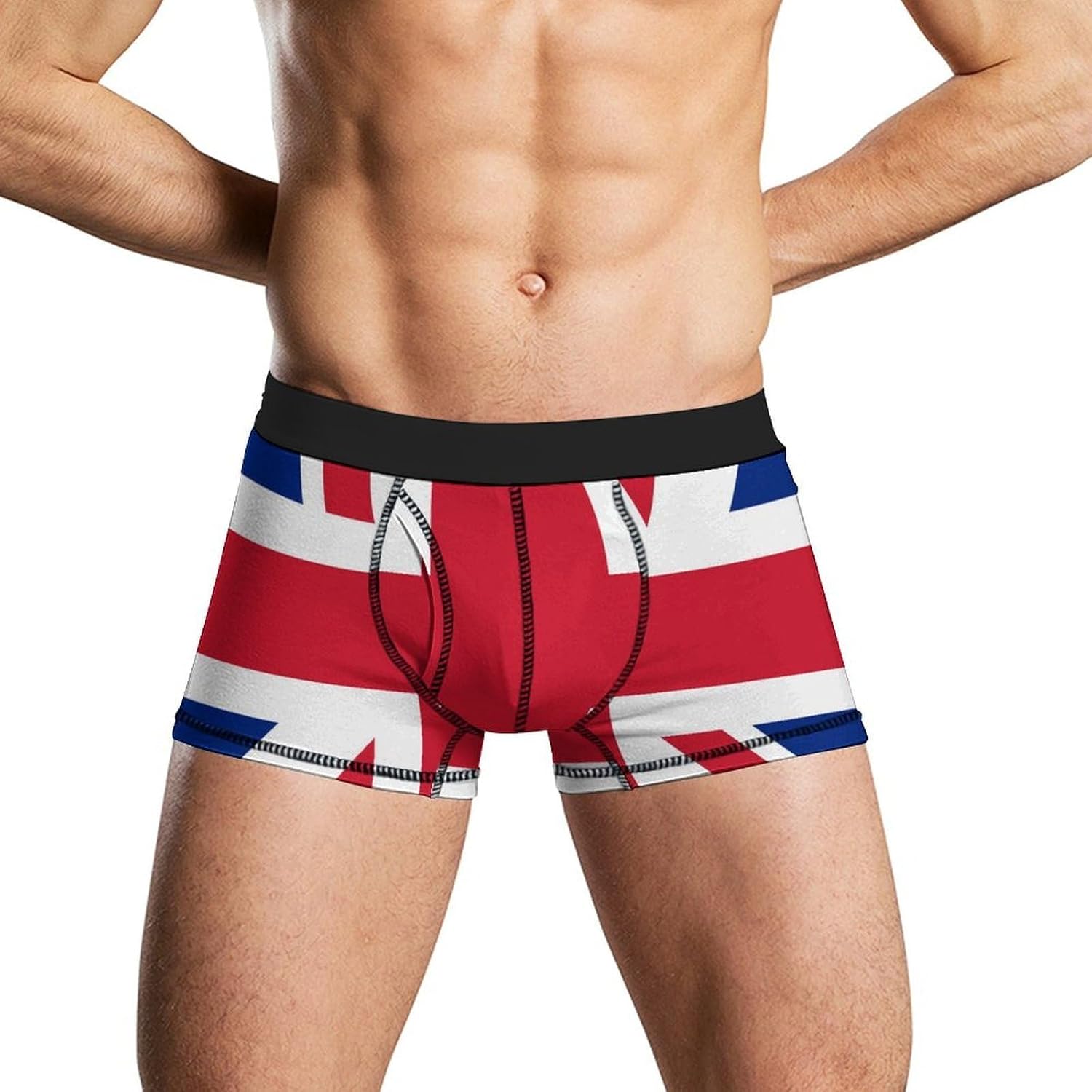 Union Jack British England UK Flag Novelty Men's Boxer Briefs Soft Breathable Underpants Trunks Stretch Underwear