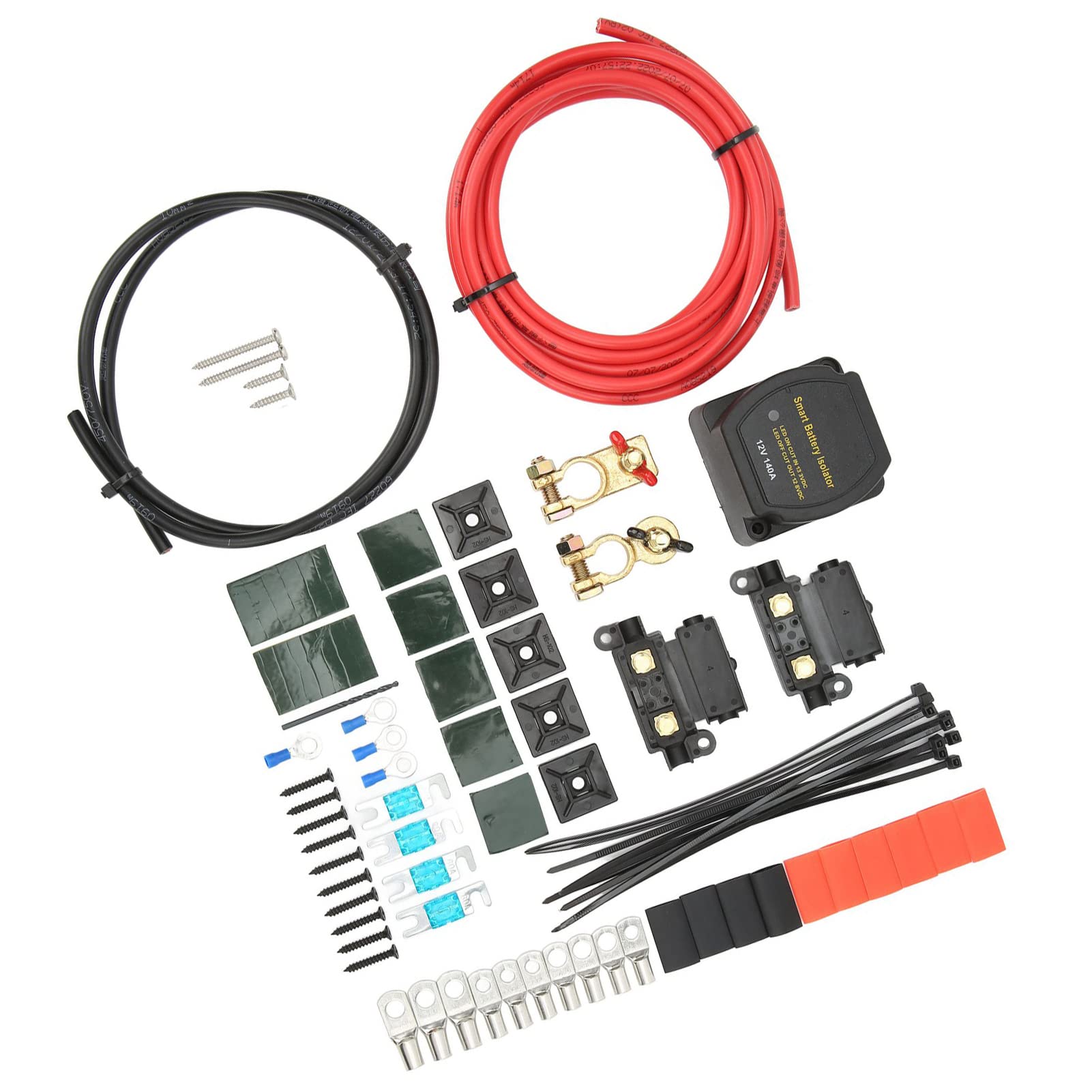 Kit Aislador de Batería Dual de 140 Amperios para Automóviles, Vehículos Recreativos, Camiones y Barcos - Relé Sensible Al Voltaje
