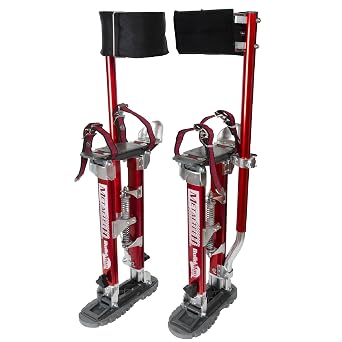 Metaltech I-BMDS1830 BuildMan Grade 18-in. to 30-in. Drywall Stilts 2-Pack, Anodized Aluminum Stilts for Adults, Drywall Tools for Home Improvement, Paint Stilts with Anti-Fatigue Comfort Straps