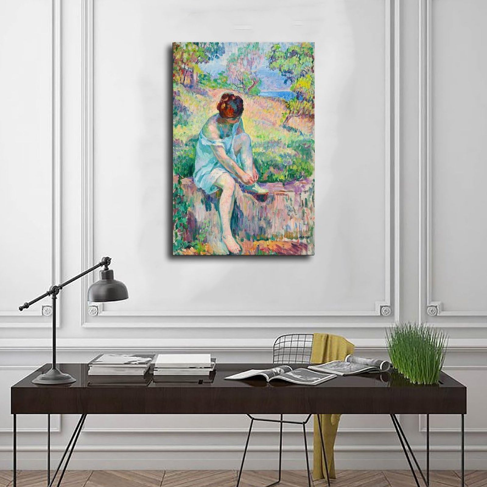 ANFOTCM Henri Lebasque, przed kąpielą 1907 sztuka dekoracja ścienna plakat rodzina bar restauracja garaż kawiarnia sztuka znak prezent 60 x 90 cm