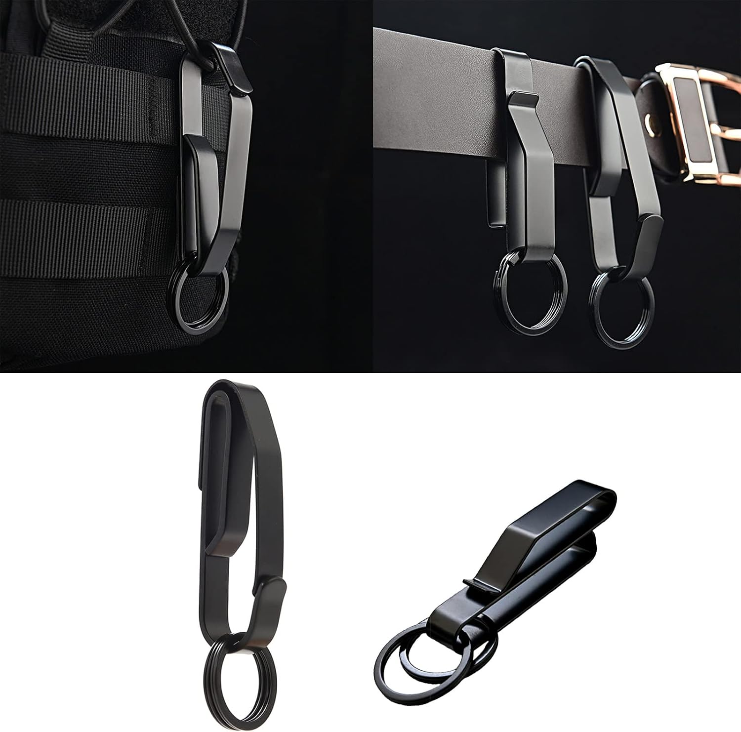 Camping Gear, Webbing Buckle Stainless Steel Waist Hanging Buckle Anti-Lost Keys Clip Belt Buckles Outdoor Buckles Keychain image 2