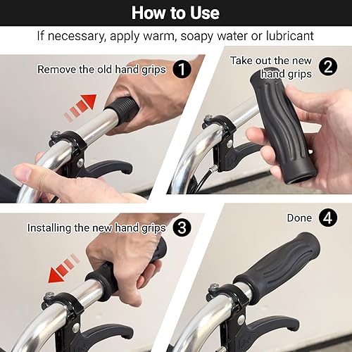 Miniatura 6 de Rollator Walker - Agarraderas de mano de repuesto para ancianos y pacientes discapacitados, accesorios de 1 pulgada, 2 unidades