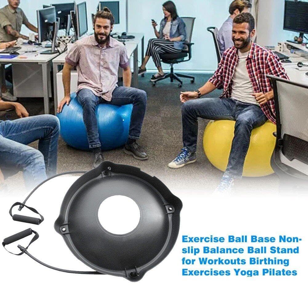 Base De Balle De Yoga, Chaise De Ballon d'exercice, Base De Balle De Gymnastique Pilates avec Poignée, Base Fixe De Balle De Yoga pour Entraînement De Fitness en Salle De Sport