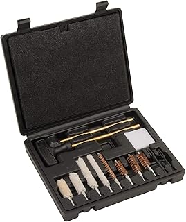 Allen Company Krome Compact Handgun Cleaning Kit.22.38, 9mm.357.44, &.45 Cal. - Slotted Tips - Rods - Brushes, 14-Pieces, Black, one Size (Gun Care_Cleaning Kits)