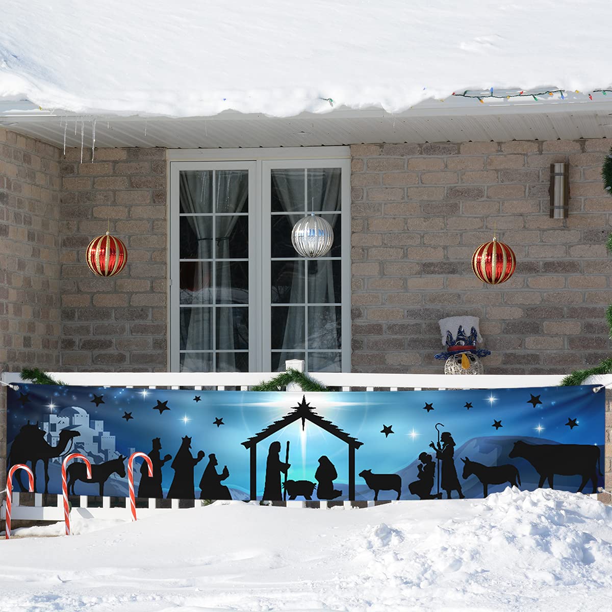 Happy Birthday Jesus Hofschild – Weihnachtskrippe Outdoor-Deko, 60 X 40 Cm, Wetterfest, Für Garten & Gehweg