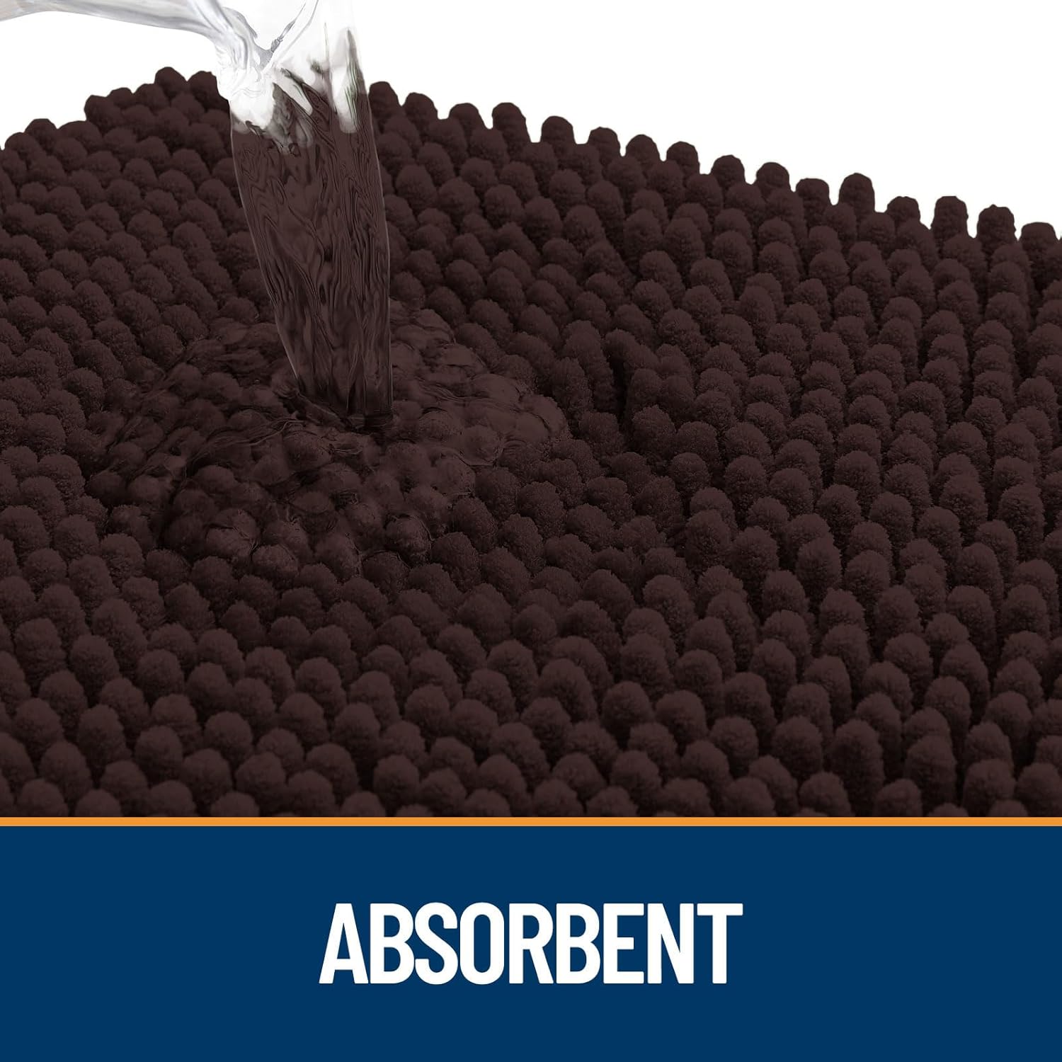 OLANLY Dog Door Mat for Muddy Paws 24x16, Paw Print Design, Absorbs Moisture and Dirt, Absorbent Non-Slip Washable Doormat, Quick Dry Chenille Mud Mat for Dogs, Entry Indoor Entryway Carpet, Brown - Image 3